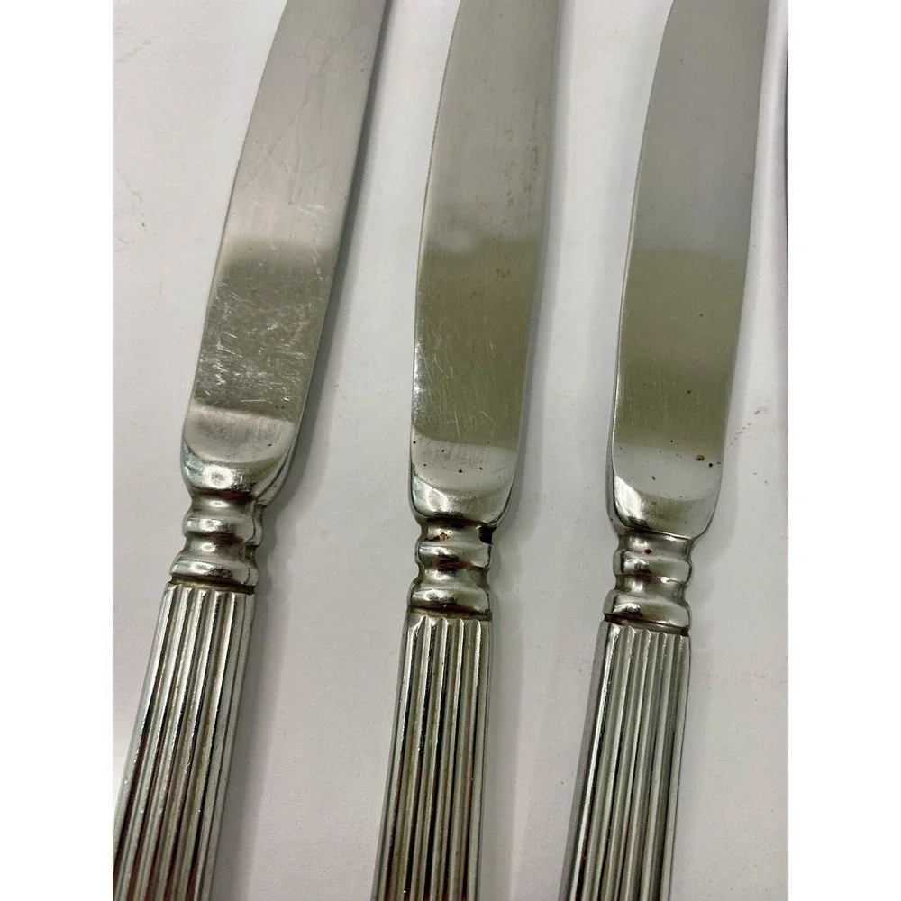 Hampton Silversmiths MONUMENT Ribbed 18/10 Dinner Knives Set Of 5 Knife